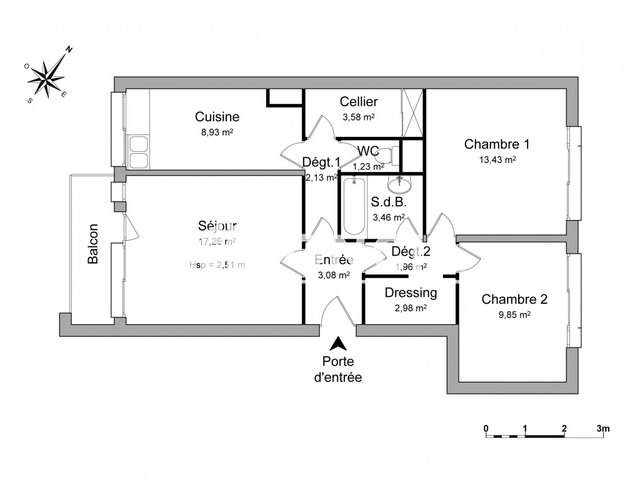 Appartement 3 pièces (67.89 m²) à louer - Bonsecours (76240)