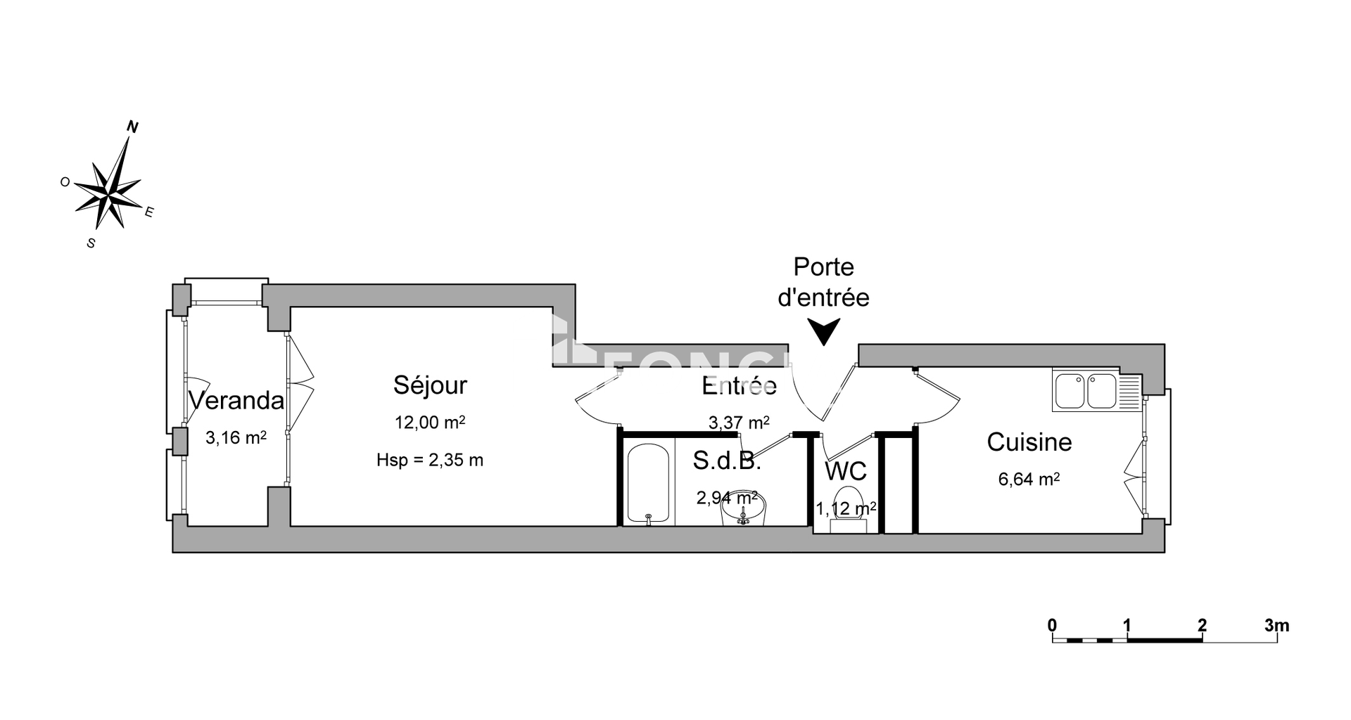 Studio (24.96 m²) à louer - Villejuif (94800)