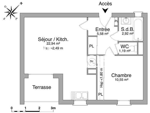 Appartement 2 pièces (43.18 m²) à louer - Ales (30100)
