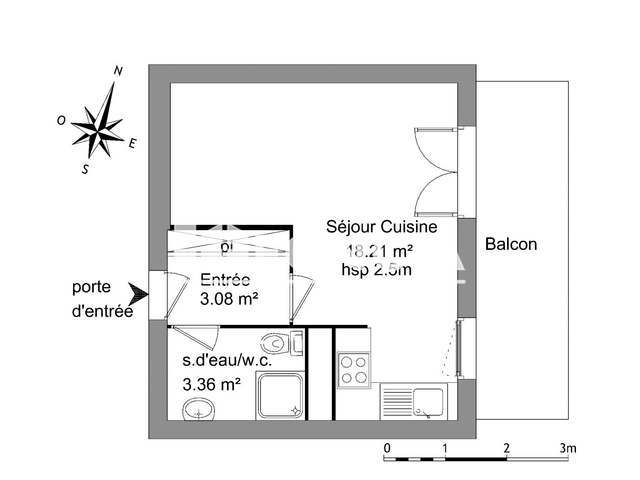 Studio meublé (24.61 m²) à louer - Montpellier (34090)