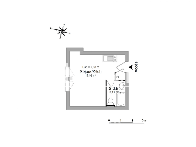 Studio meublé (22.49 m²) à louer - Honfleur (14600)