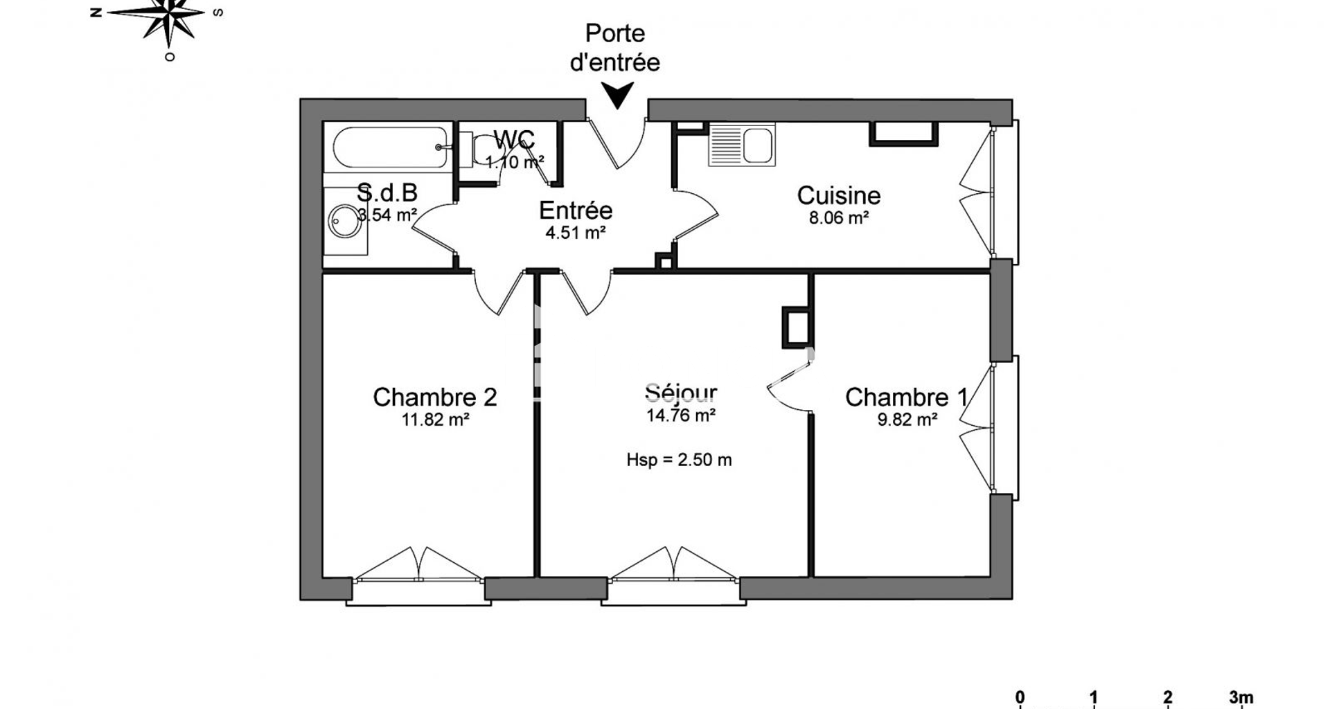 Appartement 3 pièces (53.61 m²) à louer - L'haÿ-les-roses (94240)