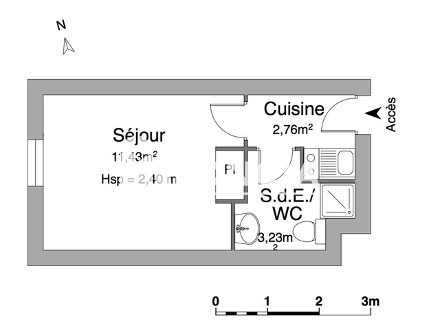 Studio (17.42 m²) à louer - Caen (14000)