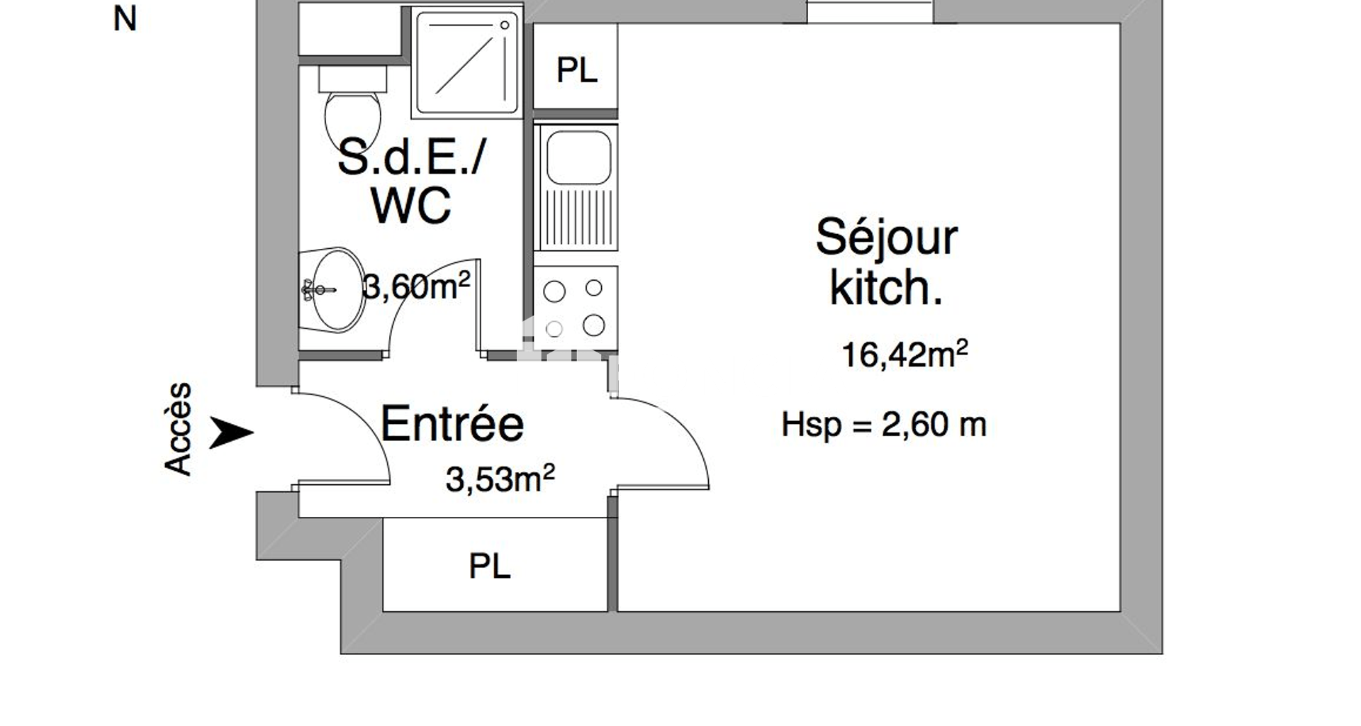 Studio (23.55 m²) à louer - Bourg-la-reine (92340)