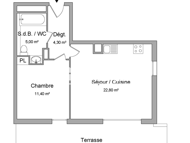 Appartement 2 pièces (43.5 m²) à louer - Montpellier (34070)