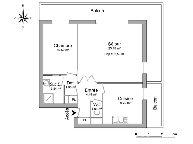 Appartement 2 pièces (54.48 m²) à louer - Gien (45500)