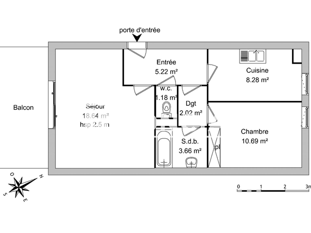 Appartement 2 pièces (49.69 m²) à louer - Montpellier (34000)