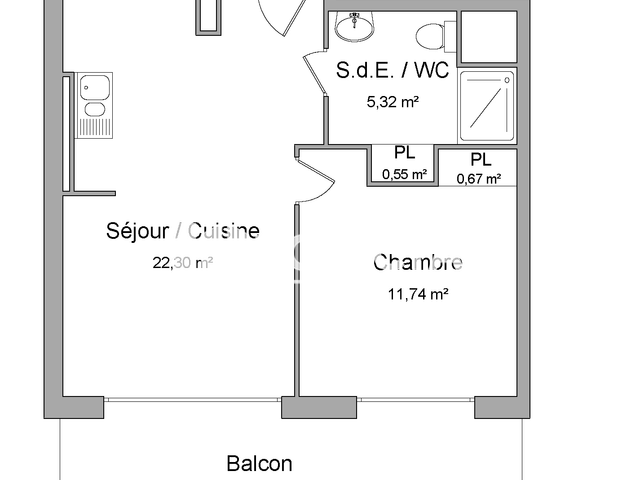 Appartement 2 pièces (40.58 m²) à louer - Rouen (76100)