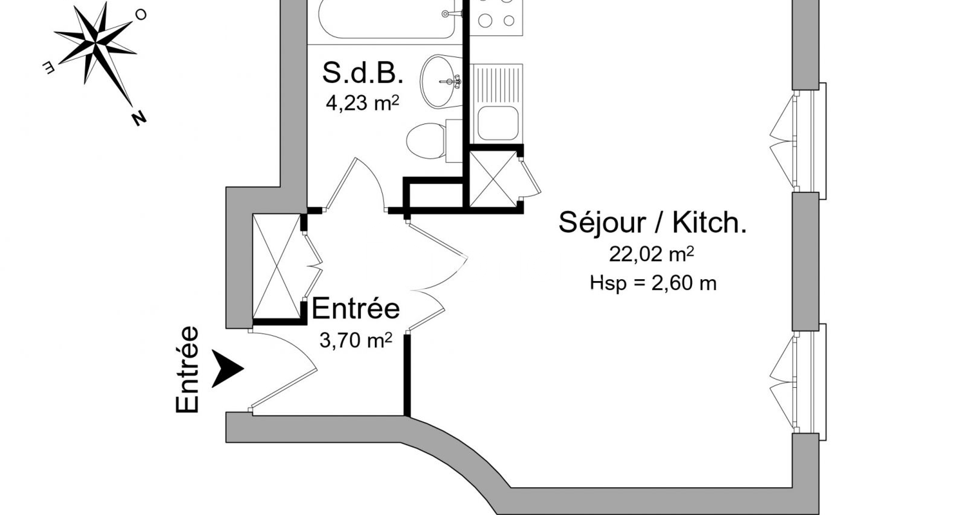 Studio (29.95 m²) à louer - Bourg-la-reine (92340)