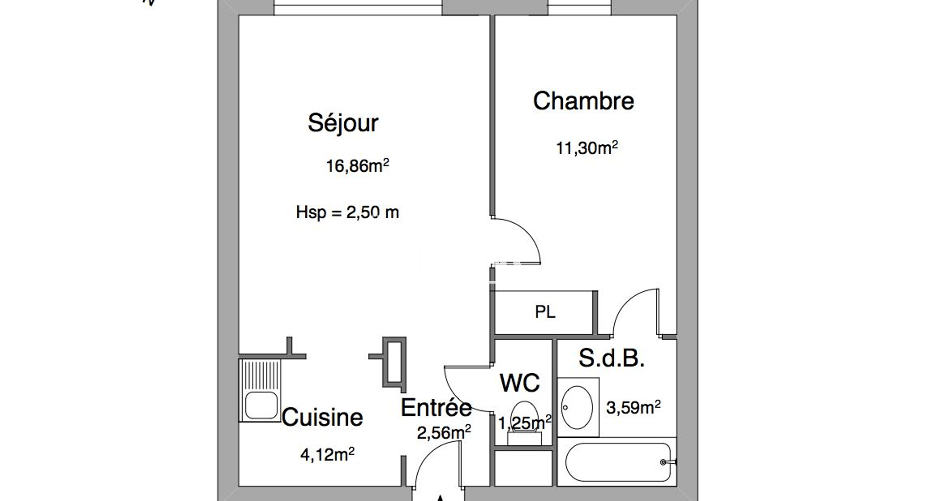 Appartement 2 pièces (39.68 m²) à louer - Conflans-sainte-honorine (78700)