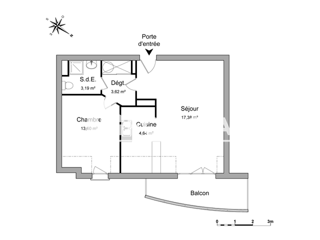 Appartement 2 pièces (42.43 m²) à louer - Blois (41000)