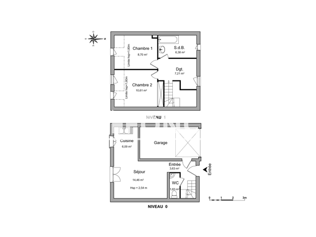 Maison 3 pièces (58.91 m²) à louer - Saint Hilaire St Mesmin (45160)