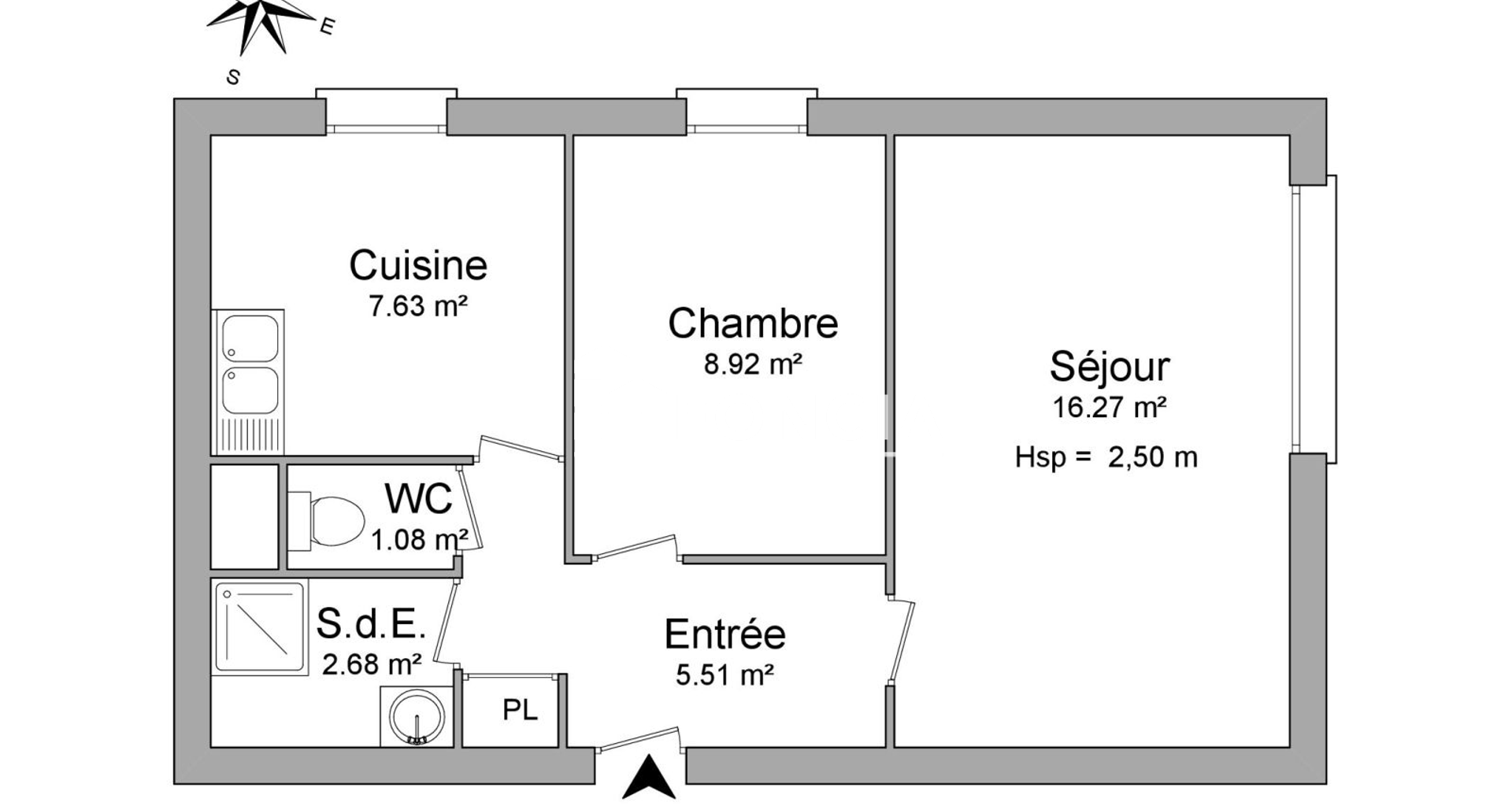 Appartement 2 pièces (42.09 m²) à louer - Caen (14000)