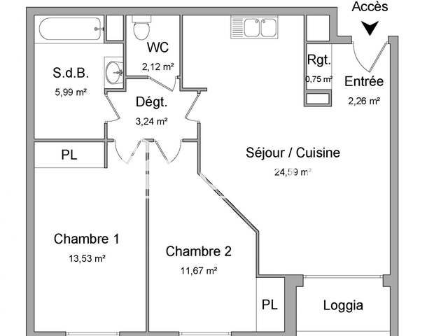 Appartement 3 pièces (64.15 m²) à louer - Le Petit Quevilly (76140)