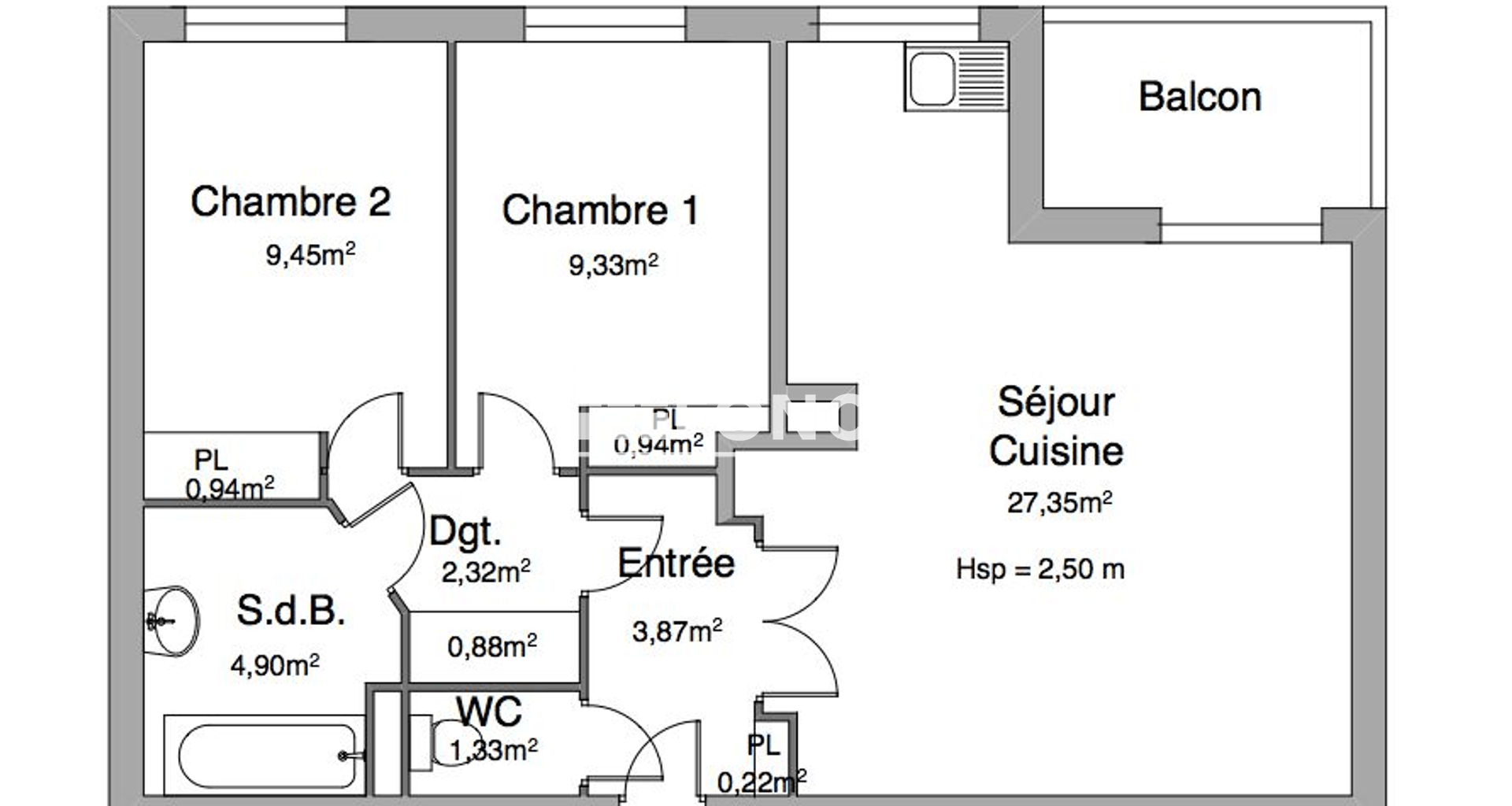 Appartement 3 pièces (61.53 m²) à louer - Fleury-les-aubrais (45400)