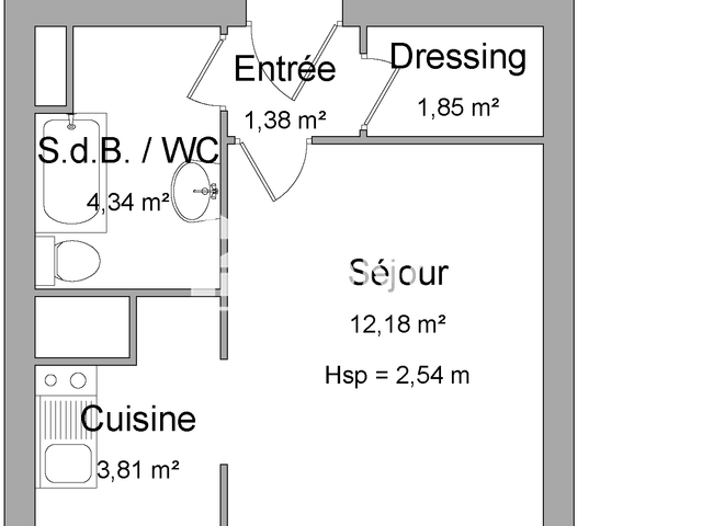 Studio (23.56 m²) à louer - Rennes (35700)