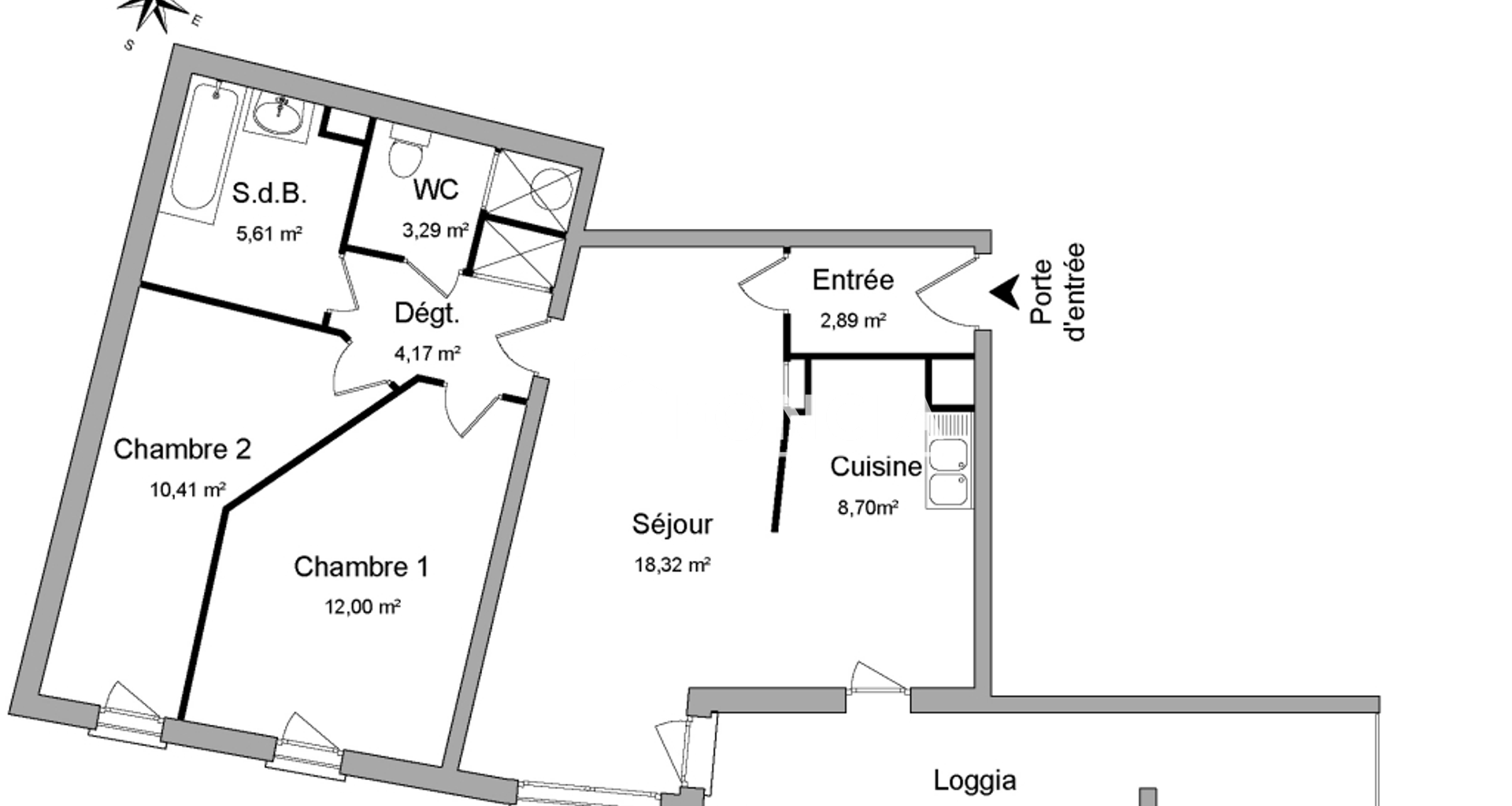 Appartement 3 pièces (64.88 m²) à louer - Rennes (35000)