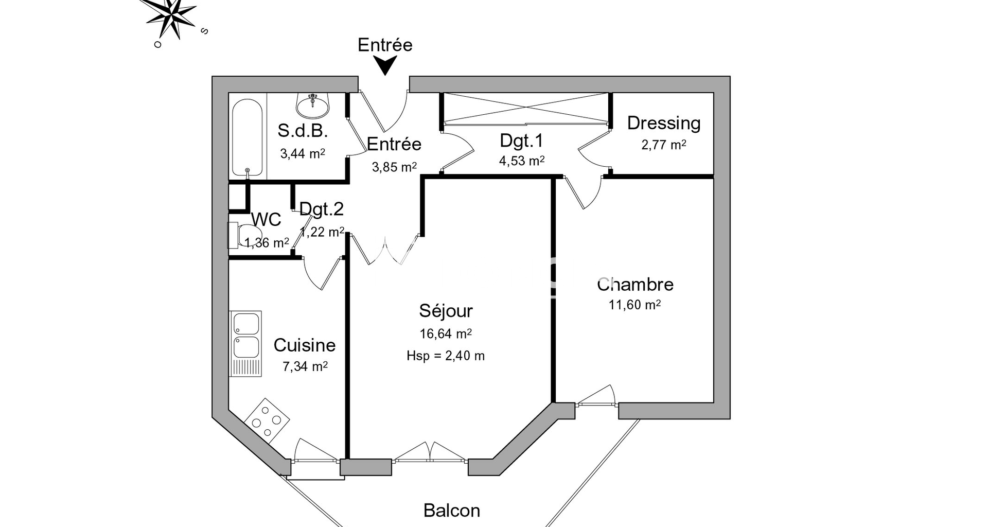 Appartement 2 pièces (52.13 m²) à louer - Sannois (95110)