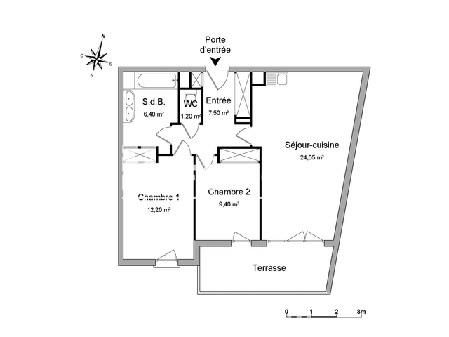 Appartement 3 pièces (60.75 m²) à louer - Castelnau Le Lez (34170)
