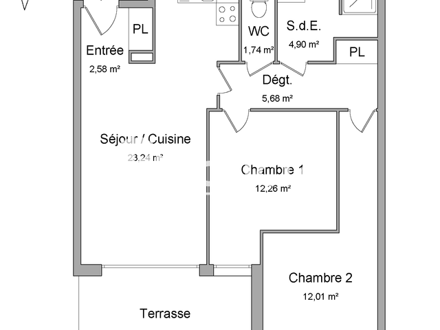 Appartement 3 pièces (62.41 m²) à louer - Sete (34200)
