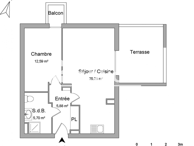 Appartement 2 pièces (49.46 m²) à louer - Saint Raphael (83700)