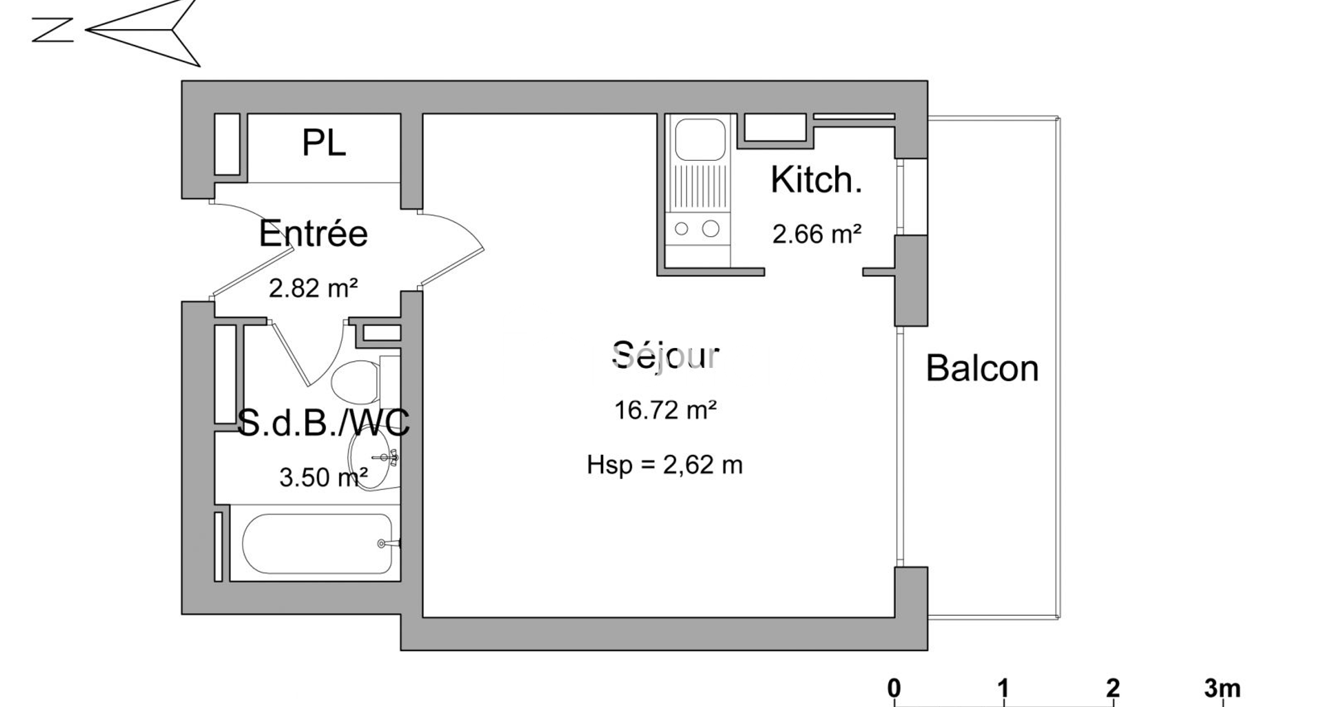 Studio (25.7 m²) à louer - Montmorency (95160)
