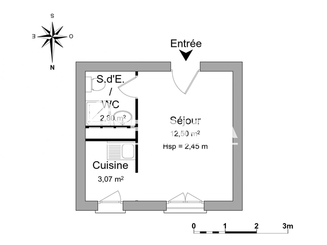 Studio meublé (18.37 m²) à louer - Uzes (30700)