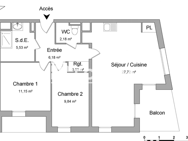 Appartement 3 pièces (63.43 m²) à louer - Rouen (76100)