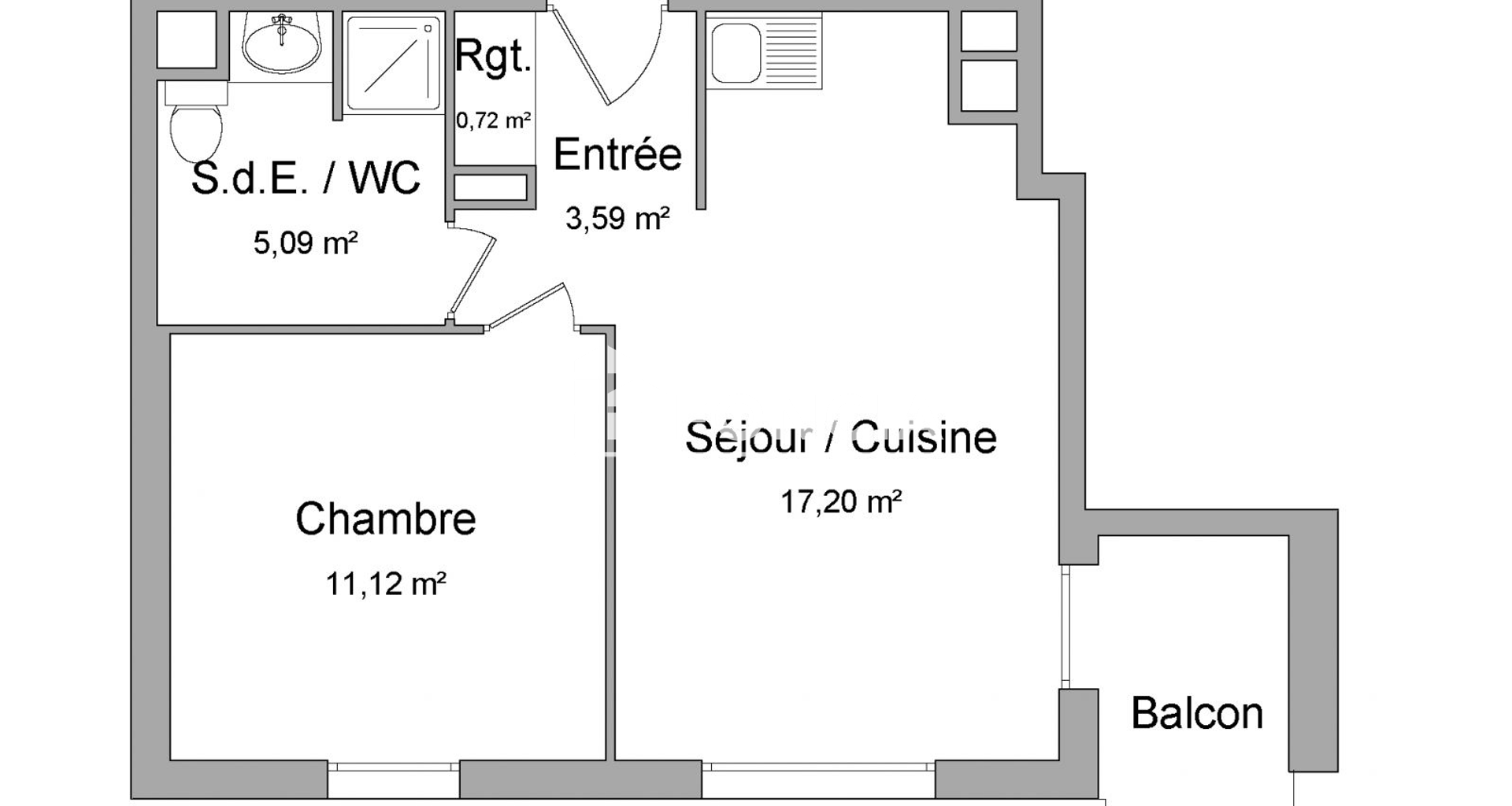 Appartement 2 pièces (37.72 m²) à louer - Rouen (76100)