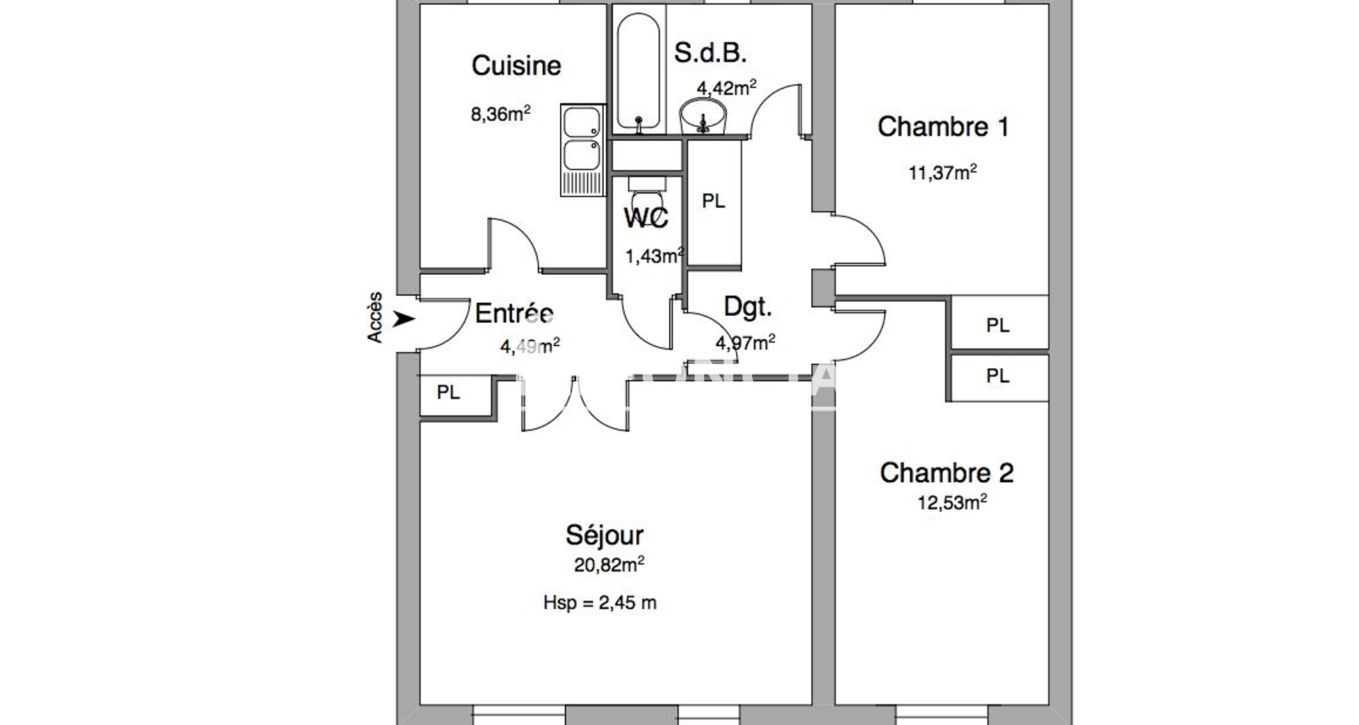 Appartement 3 pièces (68.39 m²) à louer - Groslay (95410)