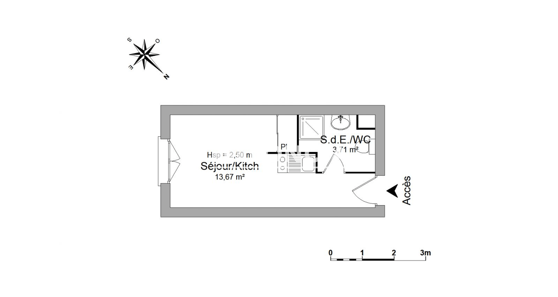 Studio (17.38 m²) à louer - Le Havre (76600)