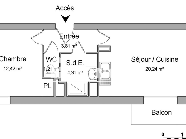 Appartement 2 pièces (41.99 m²) à louer - Rennes (35000)