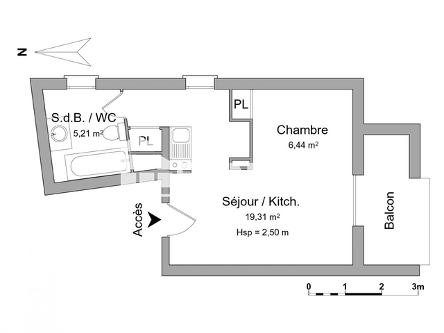 Studio (30.96 m²) à louer - Montpellier (34080)