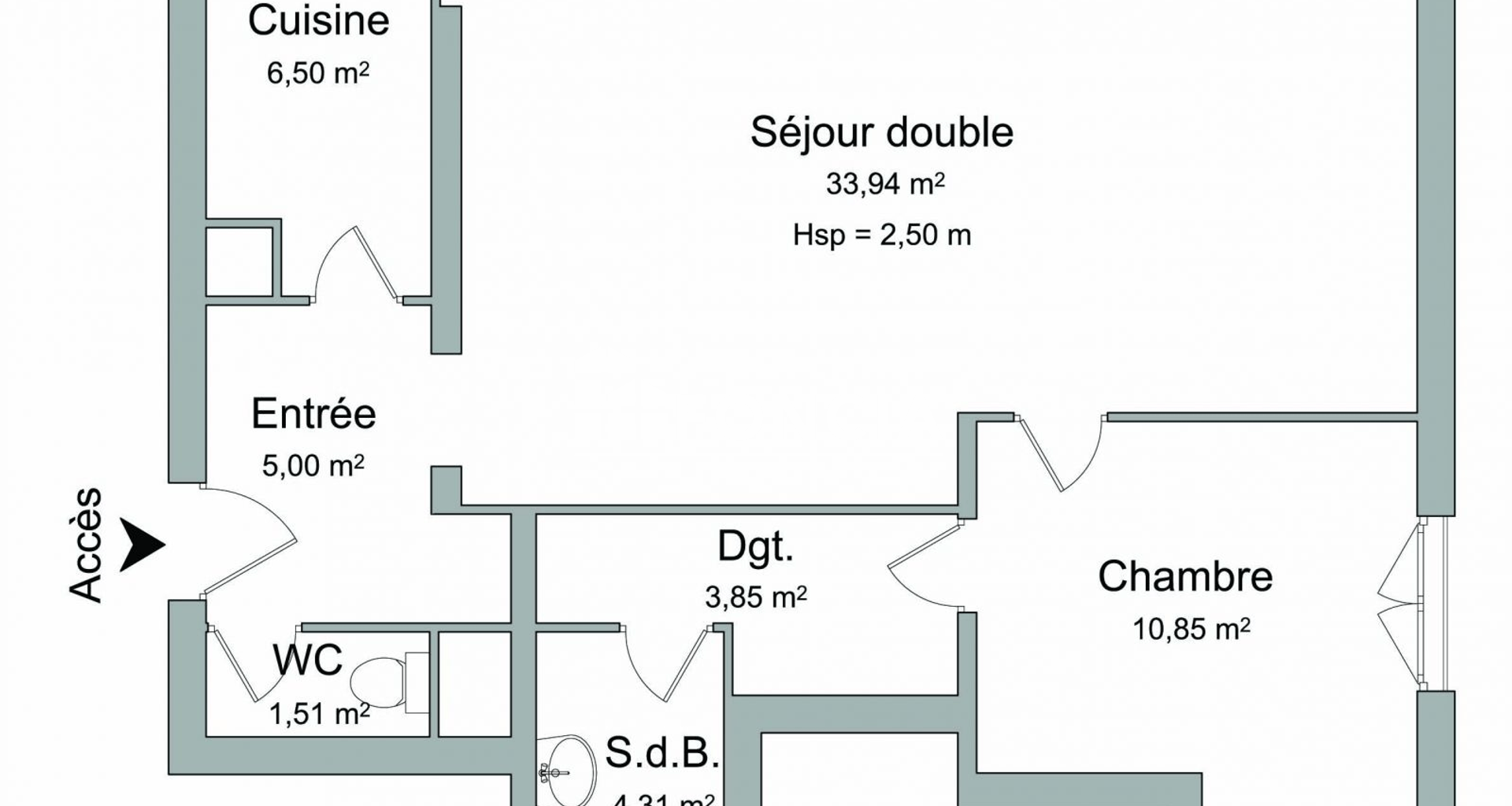 Appartement 2 pièces (65.96 m²) à louer - Bourg-la-reine (92340)
