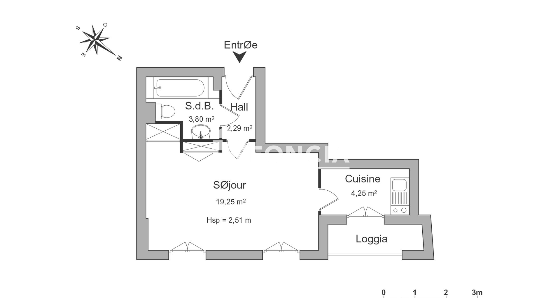 Studio (29.59 m²) à louer - Fontenay-aux-roses (92260)