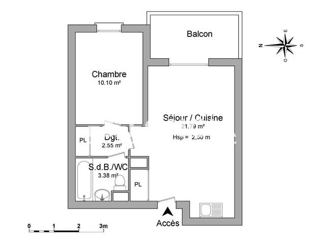 Appartement 2 pièces (37.82 m²) à louer - Nevers (58000)