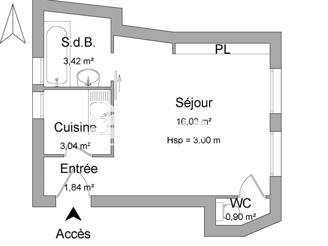 Studio (25.43 m²) à louer - Rouen (76000)