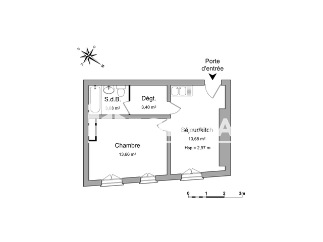 Appartement 2 pièces (34.42 m²) à louer - Nimes (30000)