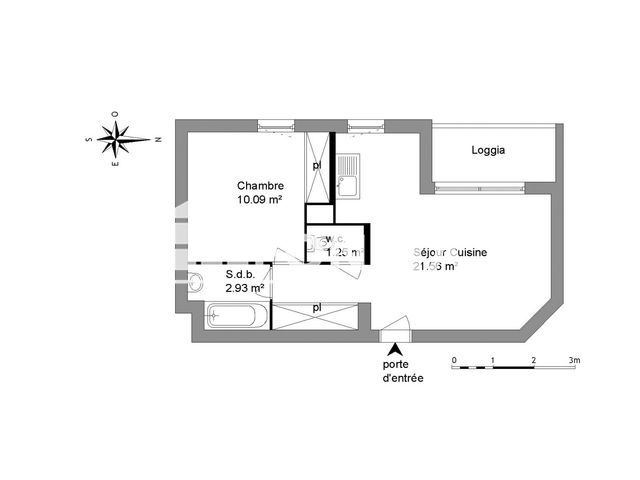 Appartement 2 pièces (35.83 m²) à louer - Montpellier (34070)