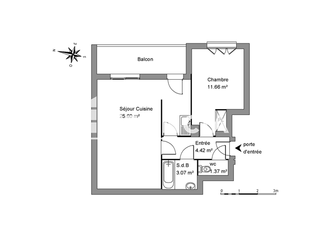 Appartement 2 pièces (46.13 m²) à louer - Montpellier (34000)