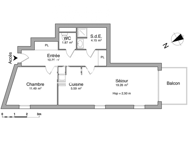 Appartement 2 pièces (52.75 m²) à louer - Rennes (35000)