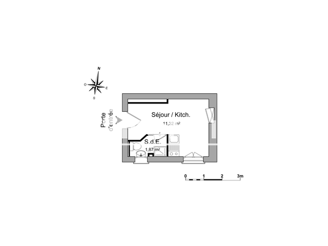 Studio meublé (13.19 m²) à louer - Orleans (45000)