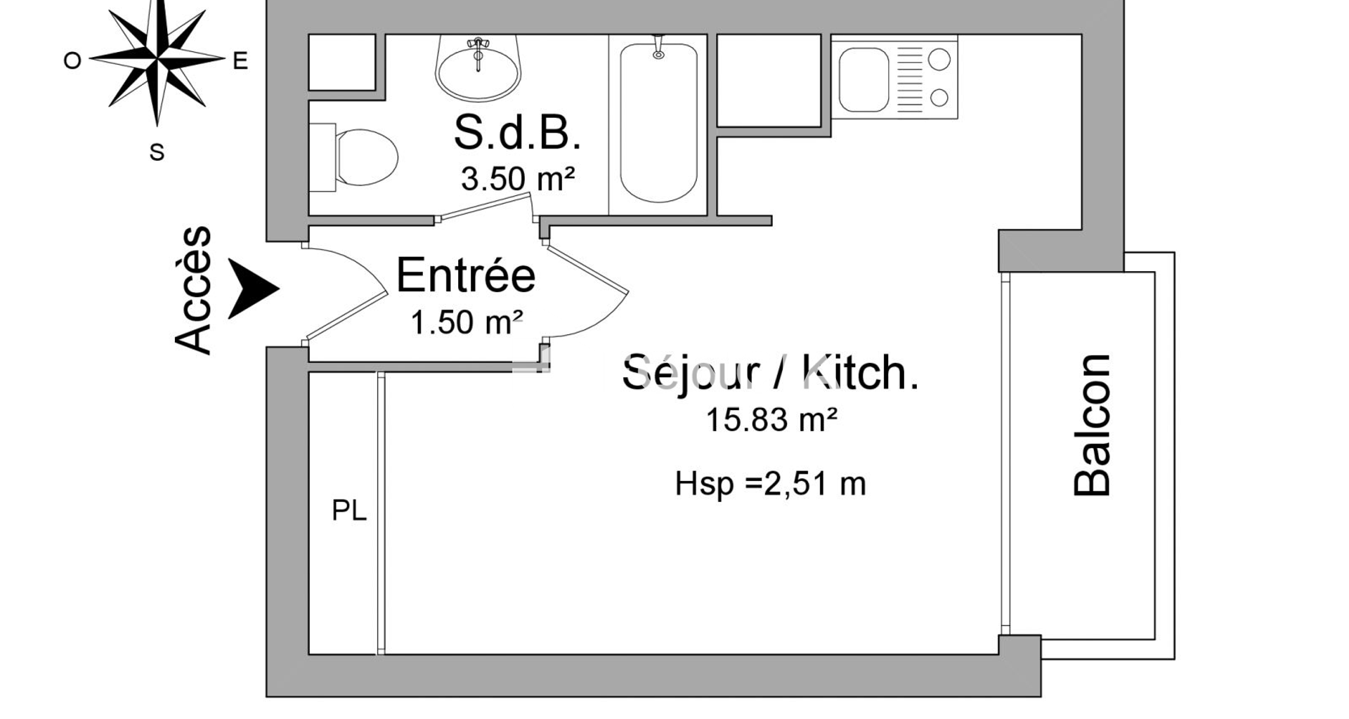 Studio (20.83 m²) à louer - Rennes (35000)