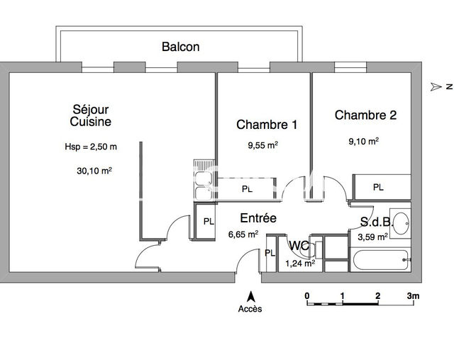 Appartement 3 pièces (60.23 m²) à louer - Le Havre (76600)