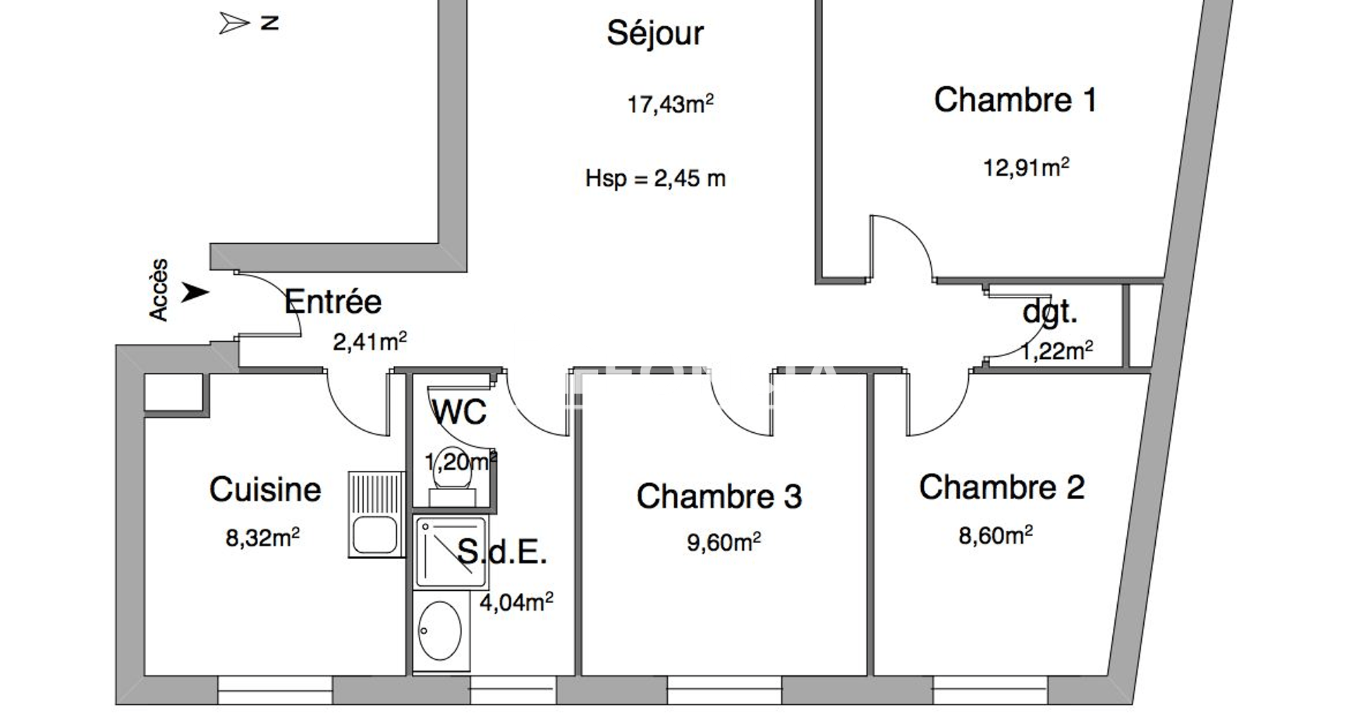 Appartement 4 pièces (65.73 m²) à louer - Conflans-sainte-honorine (78700)