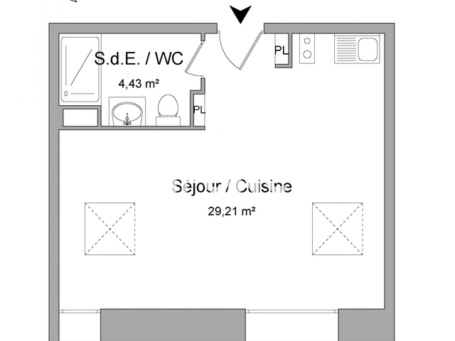 Studio (33.64 m²) à louer - Saint Brieuc (22000)
