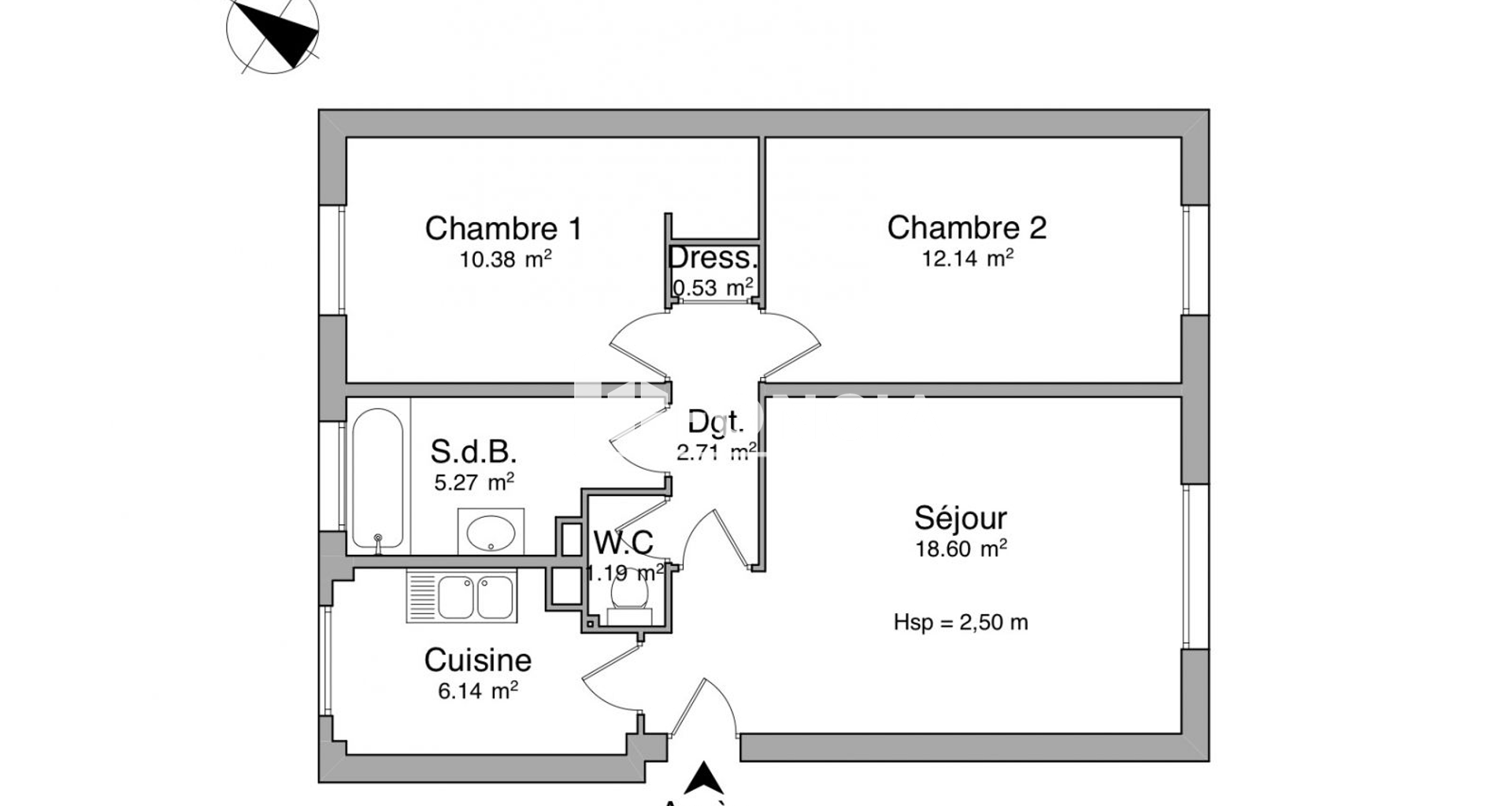 Appartement 3 pièces (56.96 m²) à louer - Châtenay-malabry (92290)