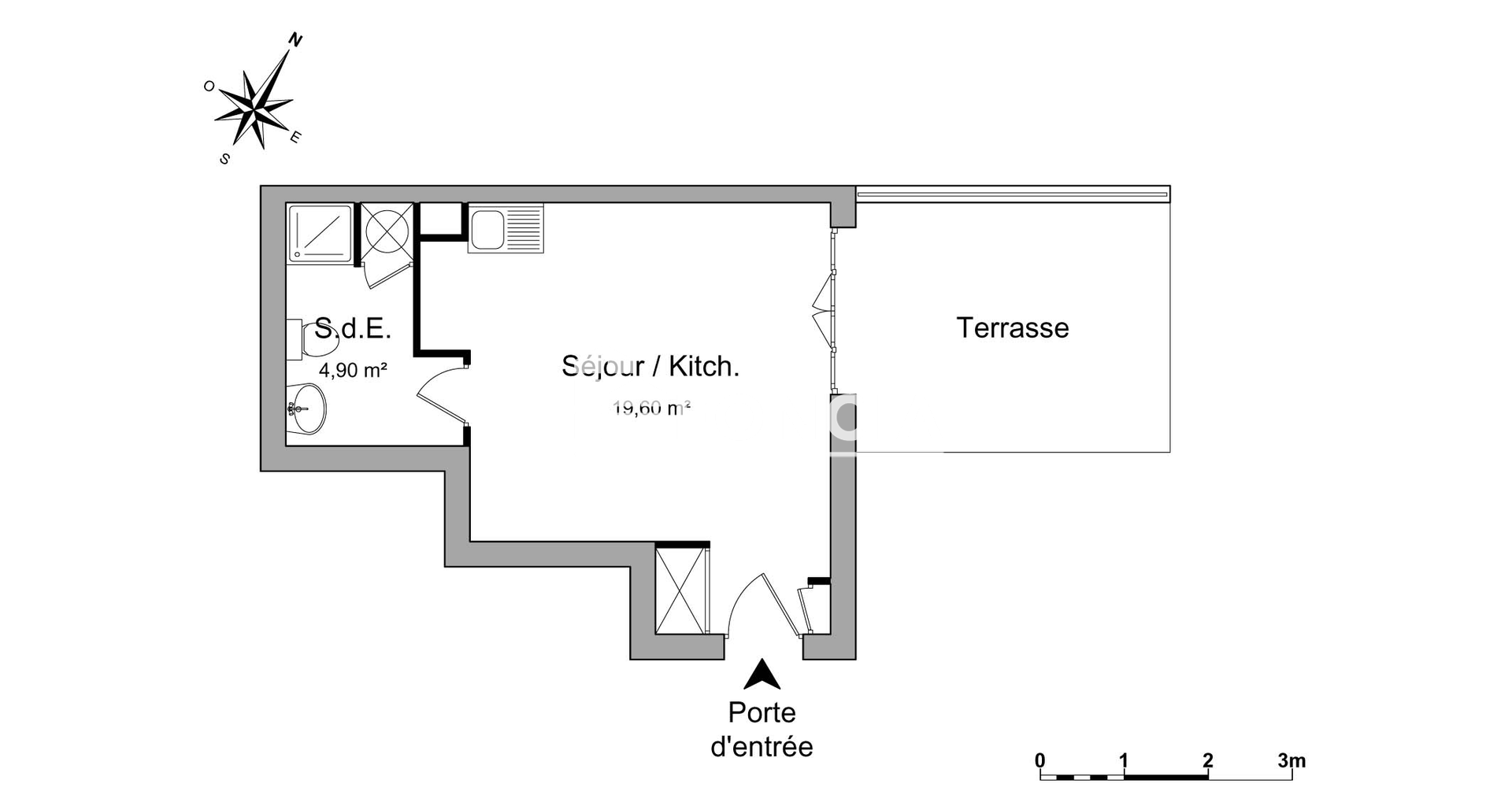 Studio (24.5 m²) à louer - Conflans-sainte-honorine (78700)