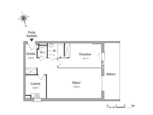 Appartement 2 pièces (44.8 m²) à louer - Saint Gilles (30800)