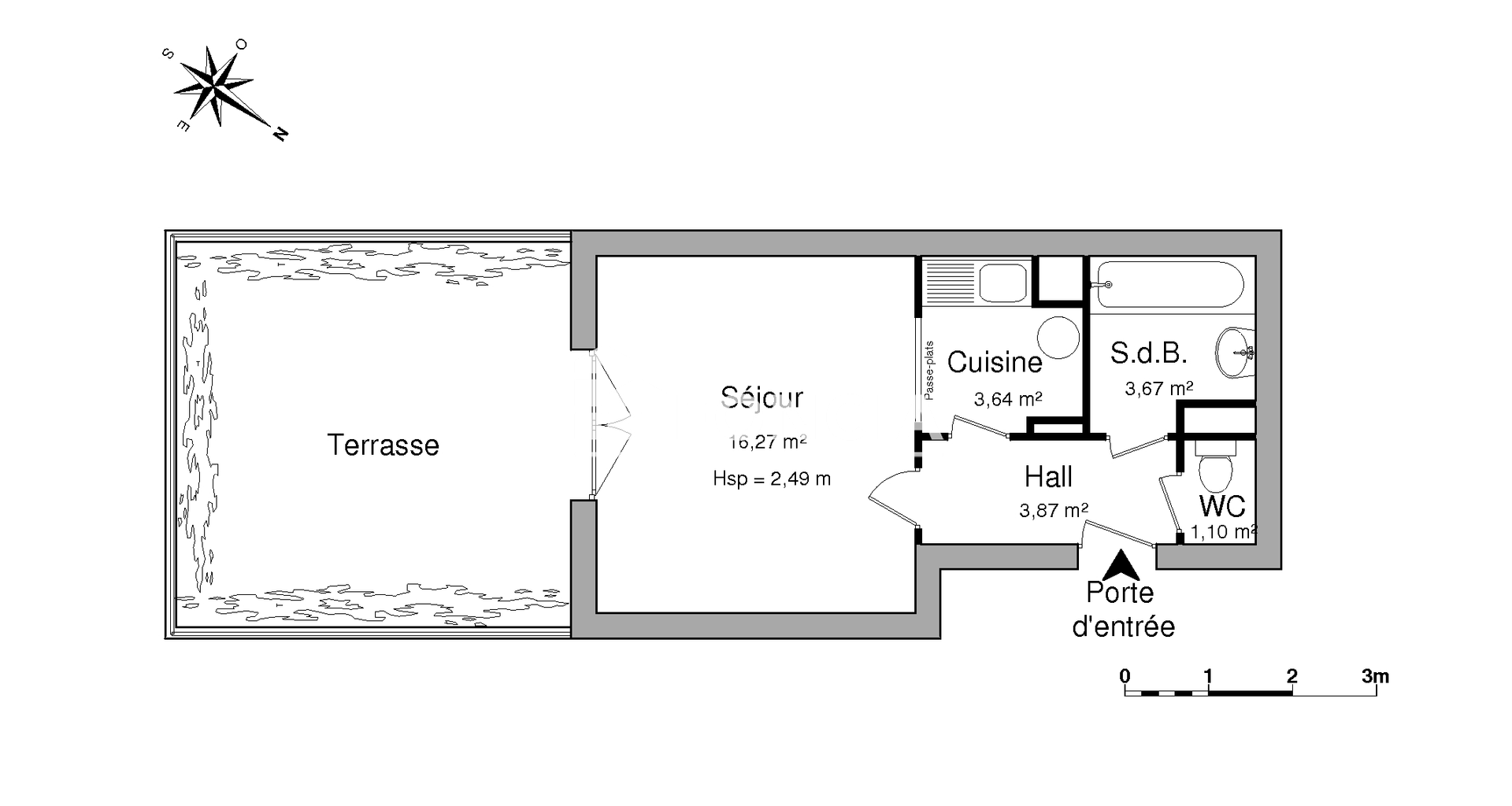 Studio (28.55 m²) à louer - Le Plessis-robinson (92350)
